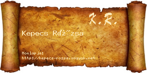 Kepecs Rózsa névjegykártya