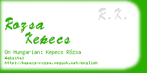 rozsa kepecs business card